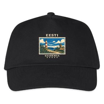 Estland Saaremaa Vintage Reisemarke - Kinder Basecap - Schwarz - Vorne