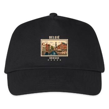 Belgien Brugge Vintage Reisemarke - Kinder Basecap - Schwarz - Vorne