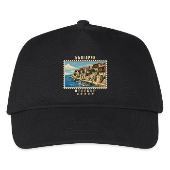 Bulgarien Nessebar Vintage Reisemarke - Kinder Basecap - Schwarz - Vorne