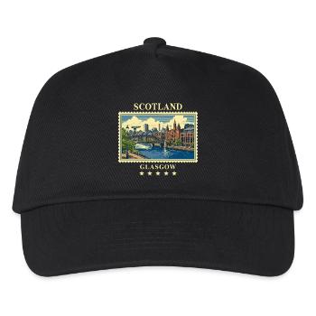 Schottland_Glasgow_Vintage_Reisemarke - Kinder Basecap - Schwarz - Vorne
