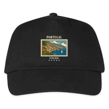 Portugal Funchal Vintage Reisemarke - Kinder Basecap - Schwarz - Vorne