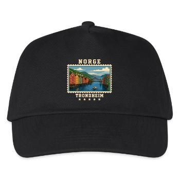 Norwegen Trondheim Vintage Reisemarke - Kinder Basecap - Schwarz - Vorne