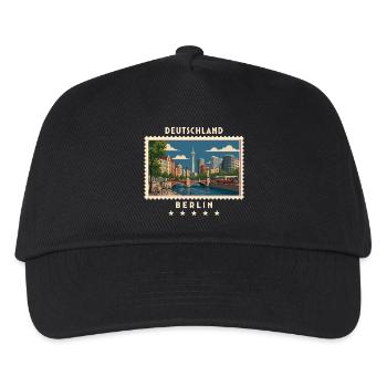 Deutschland Berlin Vintage Reisemarke - Kinder Basecap - Schwarz - Vorne