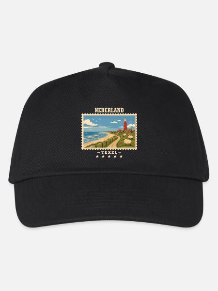 Niederlande Texel Vintage Reisemarke - Kinder Basecap - Schwarz