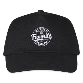 My Wife is My Favorite Problem Shirt Funny Quote - Kids’ Baseball Cap - black - Front