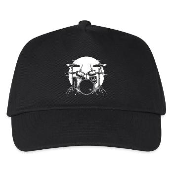 Drumkit Drawing - Kids’ Baseball Cap - black - Front