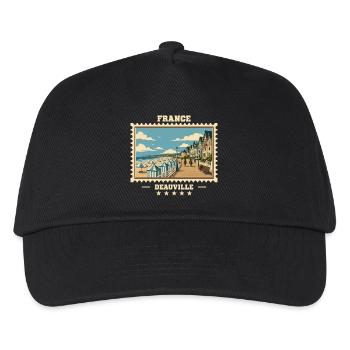 Frankreich Vintage Reisemarke - Kinder Basecap - Schwarz - Vorne