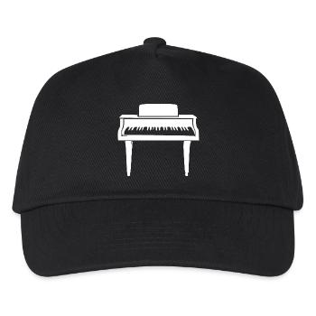 Klavier Geschenk Pianist - Kinder Basecap - Schwarz - Vorne