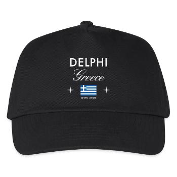Delphi Griechenland Koordinaten Reise Souvenir - Kinder Basecap - Schwarz - Vorne