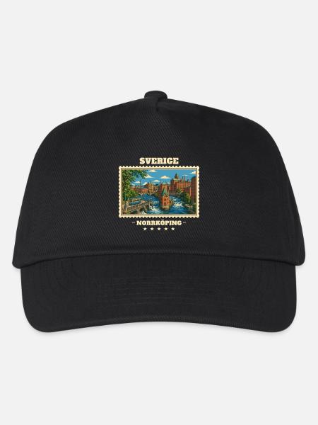 Schweden Norrköping Vintage Reisemarke - Kinder Basecap - Schwarz