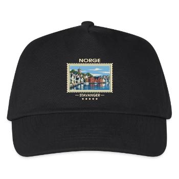 Norwegen Stavanger Vintage Reisemarke - Kinder Basecap - Schwarz - Vorne