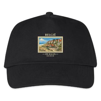 Belgien De Haan Vintage Reisemarke - Kinder Basecap - Schwarz - Vorne