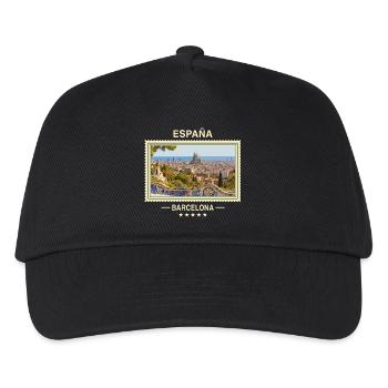 Spanien Barcelona Vintage Reisemarke - Kinder Basecap - Schwarz - Vorne