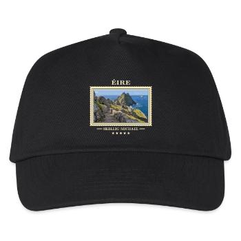 Irland Skellig Michael Vintage Reisemarke - Kinder Basecap - Schwarz - Vorne