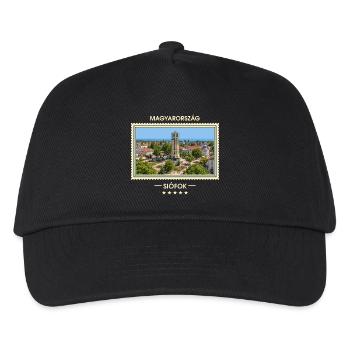Ungarn Siófok Vintage Reisemarke - Kinder Basecap - Schwarz - Vorne