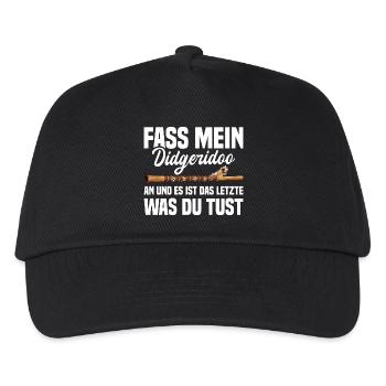Fass mein Didgeridoo an – frecher Musikerspruch - Kinder Basecap - Schwarz - Vorne