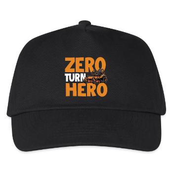 Zero Turn Hero – Zero Turn Rasenmäher Rasenmäh-Papa - Kinder Basecap - Schwarz - Vorne
