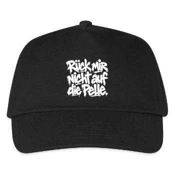 Graffiti Spruch Rück mir nicht die Pelle - Kinder Basecap - Schwarz - Vorne