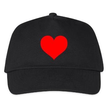 Herz - Kinder Basecap - Schwarz - Vorne
