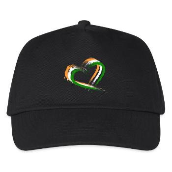 Herz Bürste Flagge Indien Design Neu Vektor Fahne - Kinder Basecap - Schwarz - Vorne