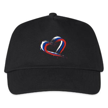 Heart brush flag Russia flag colors design - Kids’ Baseball Cap - black - Front
