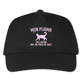 Pyjama De Poils De Chat Humour - Casquette de baseball Enfant - noir - Devant