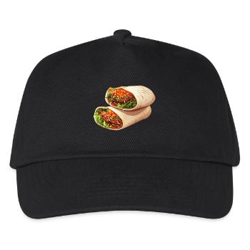 Döner Wrap Dürüm Kulinarisches Street Food Design - Kinder Basecap - Schwarz - Vorne