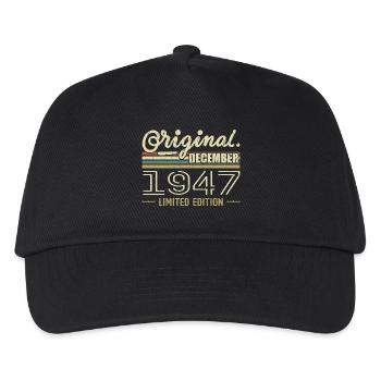 Dezember 1947 Geburtstag Dezember 1947 Dezember - Kinder Basecap - Schwarz - Vorne