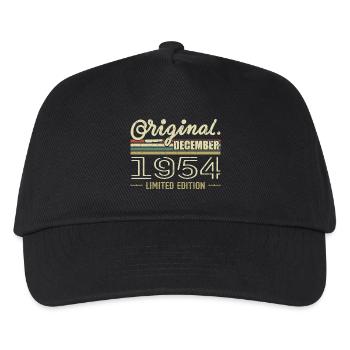 December 1954 Birthday December 1954 December - Kids’ Baseball Cap - black - Front
