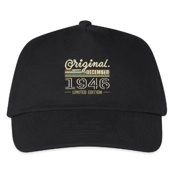 December 1946 Birthday December 1946 December - Kids’ Baseball Cap - black - Front
