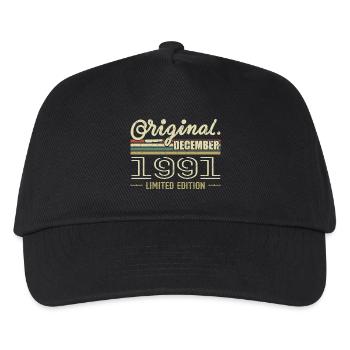 Dezember 1991 Geburtstag Dezember 1991 Dezember - Kinder Basecap - Schwarz - Vorne
