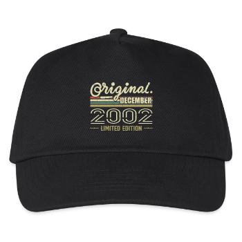December 2002 Birthday December 2002 December - Kids’ Baseball Cap - black - Front