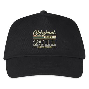 December 2011 Birthday December 2011 December - Kids’ Baseball Cap - black - Front