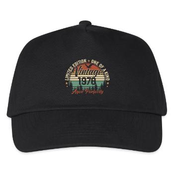 Vintage 1978 Retro 1978 Birthday Gift 1978 - Kids’ Baseball Cap - black - Front