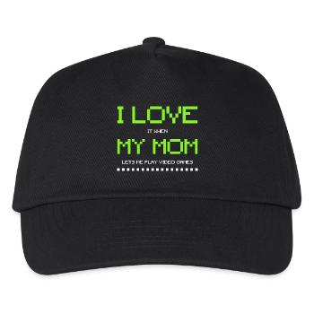 I Love My Mom - Gamer Teen Boys Lustiges Videospiel - Kinder Basecap - Schwarz - Vorne