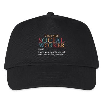 Vintage Social Worker - Casquette de baseball Enfant - noir - Devant