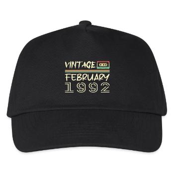 Februar 1992 Bestes Geschenk Februar 1992 Februar - Kinder Basecap - Schwarz - Vorne