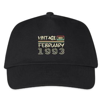 Februar 1993 Bestes Geschenk Februar 1993 Februar - Kinder Basecap - Schwarz - Vorne