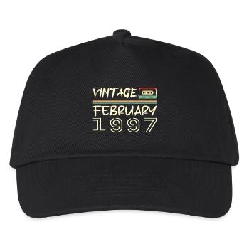 Februar 1997 Bestes Geschenk Februar 1997 Februar - Kinder Basecap - Schwarz - Vorne