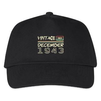 1943 Dezember 1943 Jubiläum Dezember 1943 - Kinder Basecap - Schwarz - Vorne