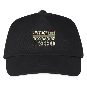 1980 Dezember 1980 Jubiläum Dezember 1980 - Kinder Basecap - Schwarz - Vorne
