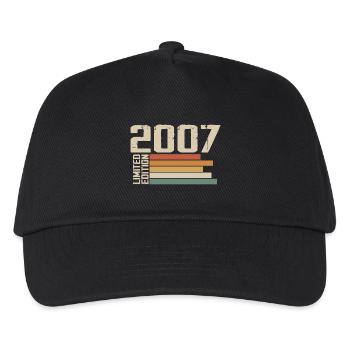 2007 Vintage - Retro 2007 Birthday Gift 2007 - Kids’ Baseball Cap - black - Front