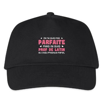 Je ne suis pas parfaite mais prof de latin - Casquette de baseball Enfant - noir - Devant