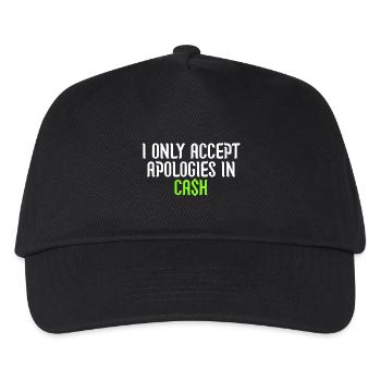 i only accept apologies in cash - Casquette de baseball Enfant - noir - Devant