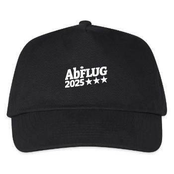ABiFLUG 2025 - Abflug - Abitur - Wortspiel - Kinder Basecap - Schwarz - Vorne