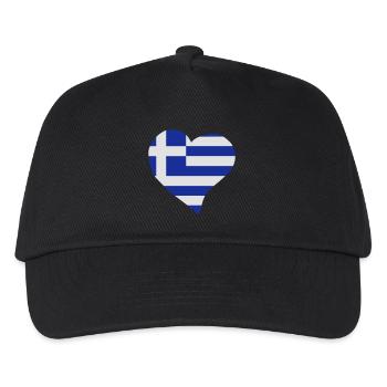 Griechisches Herz - Kinder Basecap - Schwarz - Vorne