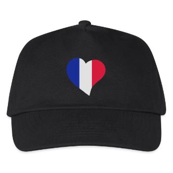 French heart - Kids’ Baseball Cap - black - Front