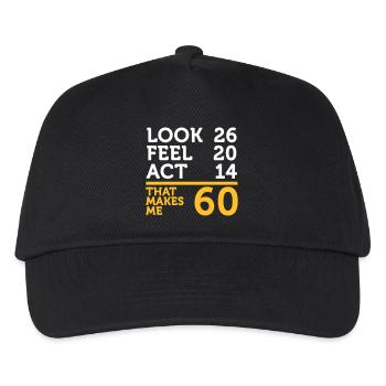 Ich bin 60 Jahre alt, aber ich kann noch klettern! - Kinder Basecap - Schwarz - Vorne