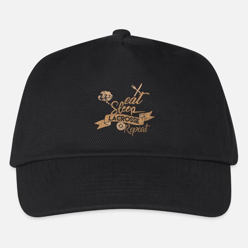 EAT SLEEP LACROSSE REPEAT - Kinder Basecap - Schwarz