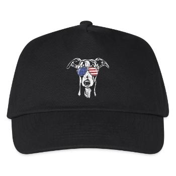 WHIPPET Amerika Fahne vintage look - Kinder Basecap - Schwarz - Vorne